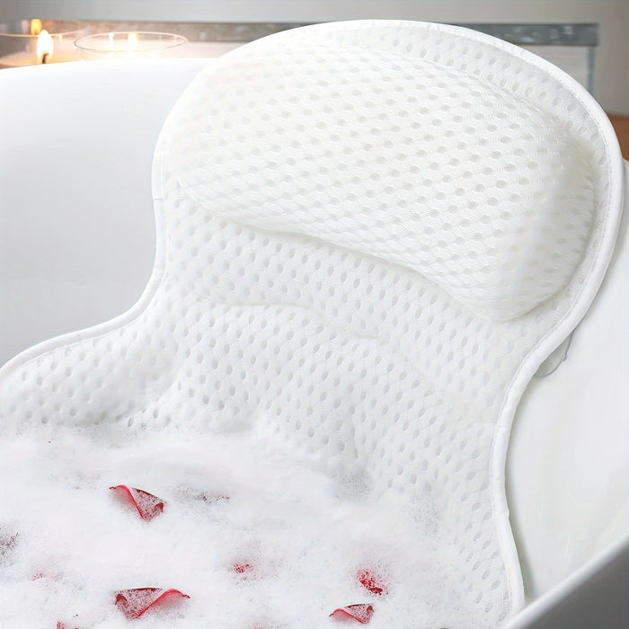 Kalsten | LuxieSpa 4D Luxe Bath Pillow - Breathable Pillow with Neck and Back Support for a Relaxing Bath