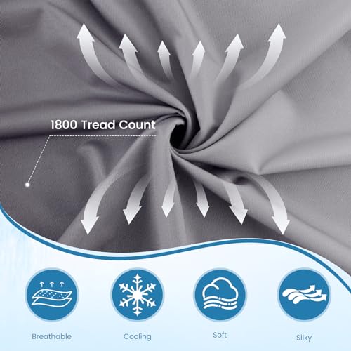 2 Pack Gray Cooling Pillowcases – Breathable, Soft, Skin & Hair Protecting | Kalsten