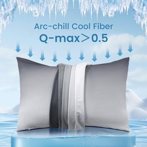 2 Pack Gray Cooling Pillowcases – Breathable, Soft, Skin & Hair Protecting | Kalsten