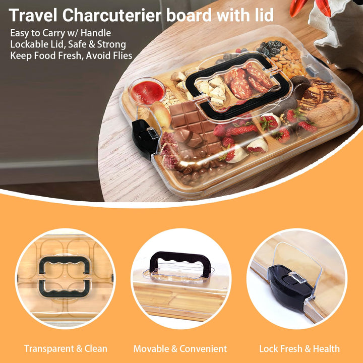 Bamboo serving tray with 6 compartments | Kalsten