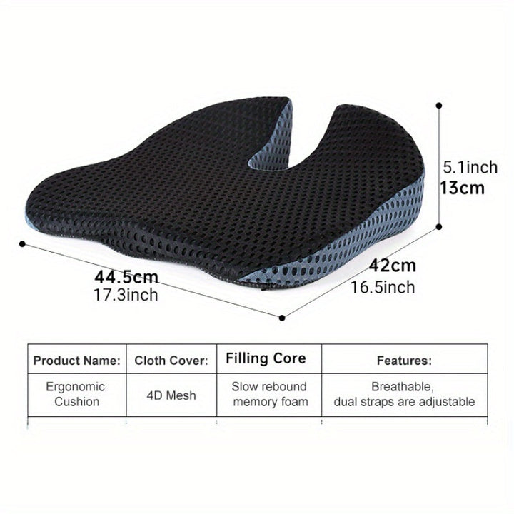 Kalsten | Ergonomic Seat Cushion Triacomfort | Triangular Shape with Memory Foam | Breathable & Pressure-Relieving | For Car & Office