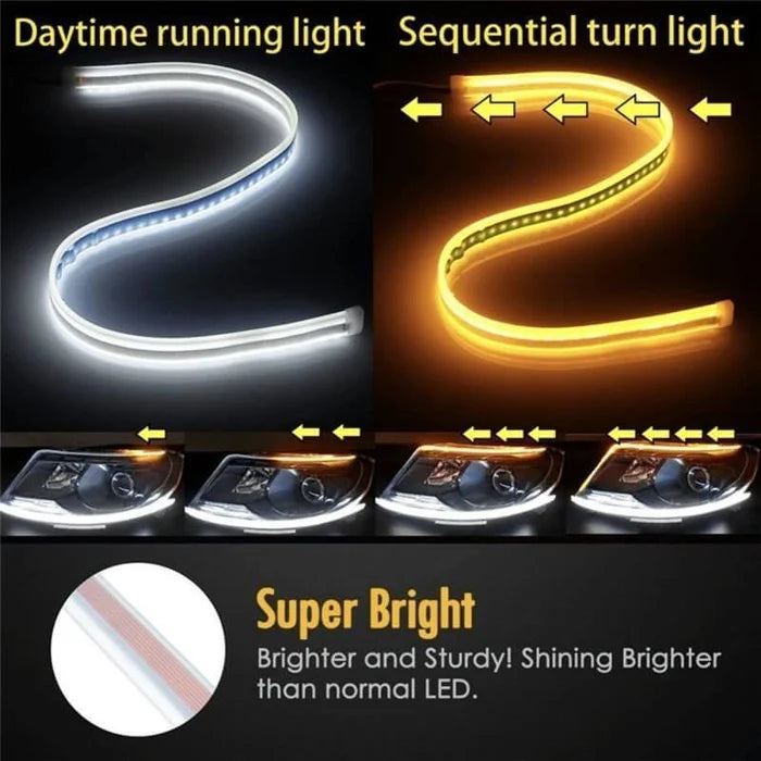 Kalsten | Flexible DRL LED Night & Daytime Running Light Strip (No Disassembling Needed)