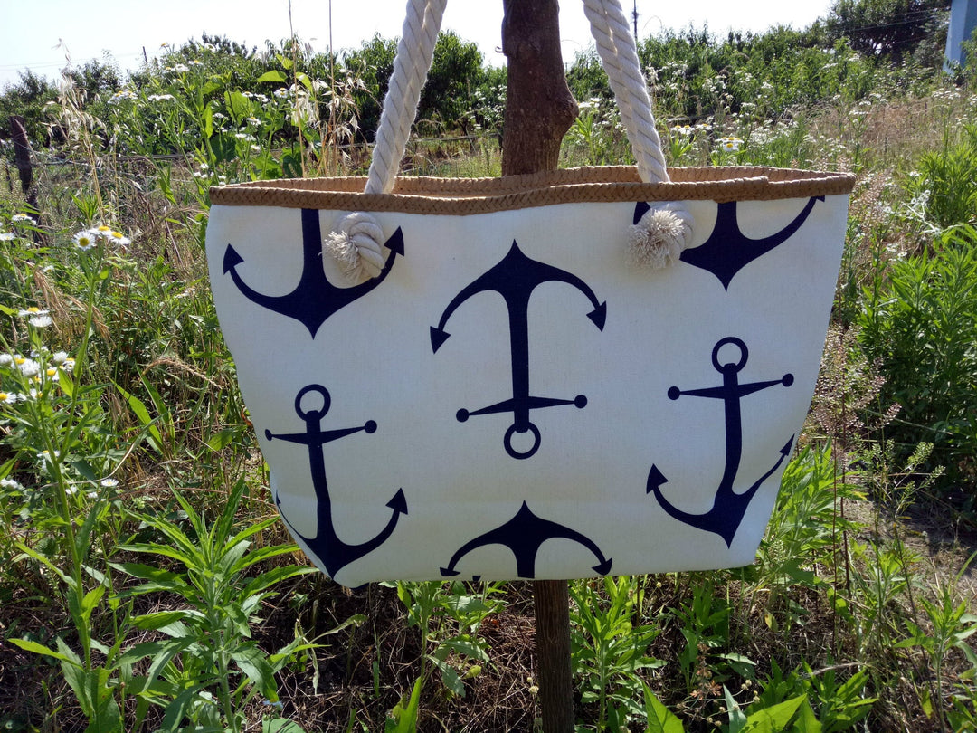 Beach bag with maritime anchor design Kalsten