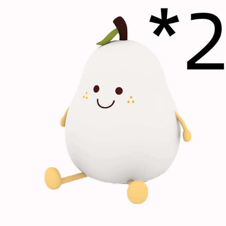 LED Pear Fruit Night Light USB Rechargeable Dimming Touch Silicone Table Lamp Bedroom Bedside Decoration Couple Gift Boby Light | Kalsten