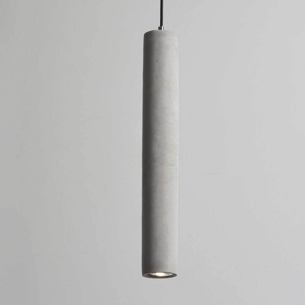 Kalsten | StoneCast Industrial Cylinder Pendant Light made of Concrete | 1 Light | Smooth or Rough Surface