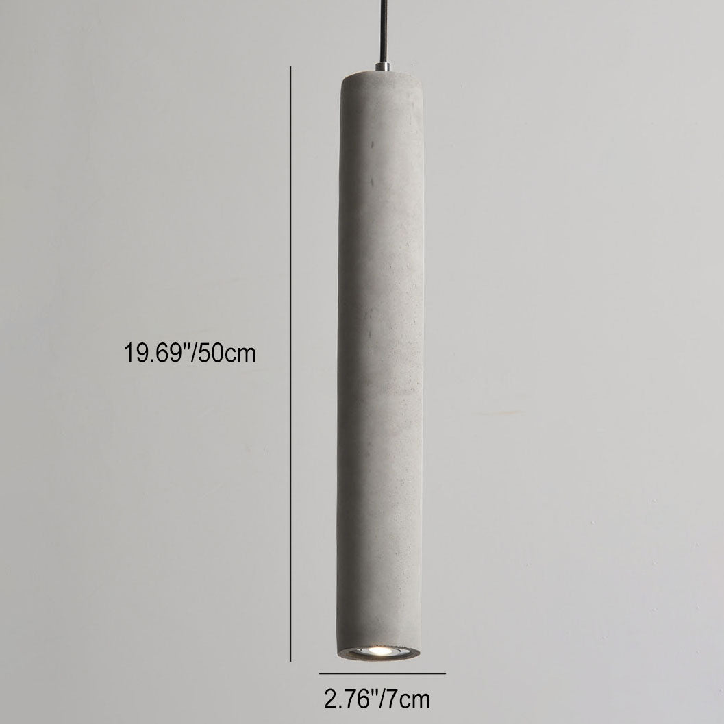 Kalsten | StoneCast Industrial Cylinder Pendant Light made of Concrete | 1 Light | Smooth or Rough Surface