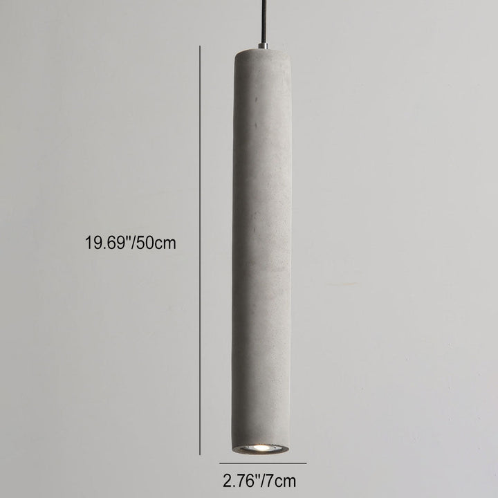 Kalsten | StoneCast Industrial Cylinder Pendant Light made of Concrete | 1 Light | Smooth or Rough Surface