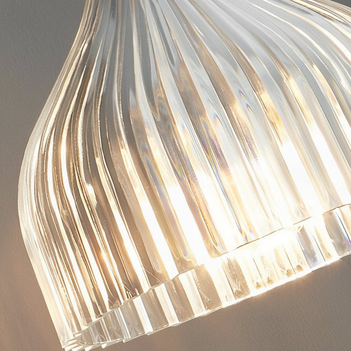 LED Wall Sconce Light – Modern Nordic Pleated Iron PS (24x14cm / 9.4x5.3in) | Kalsten