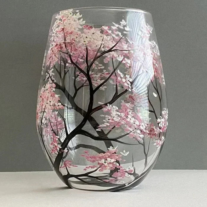 Sandsberg | Wine Glass Four Seasons Tree - hand-painted art