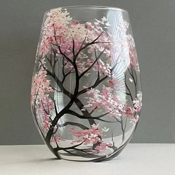 Four Seasons Hand-Painted Wine Glass