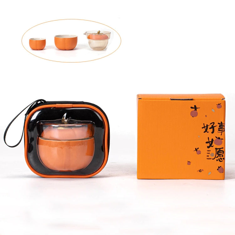 Mini Pumpkin Ceramic Teapot Set | Kalsten