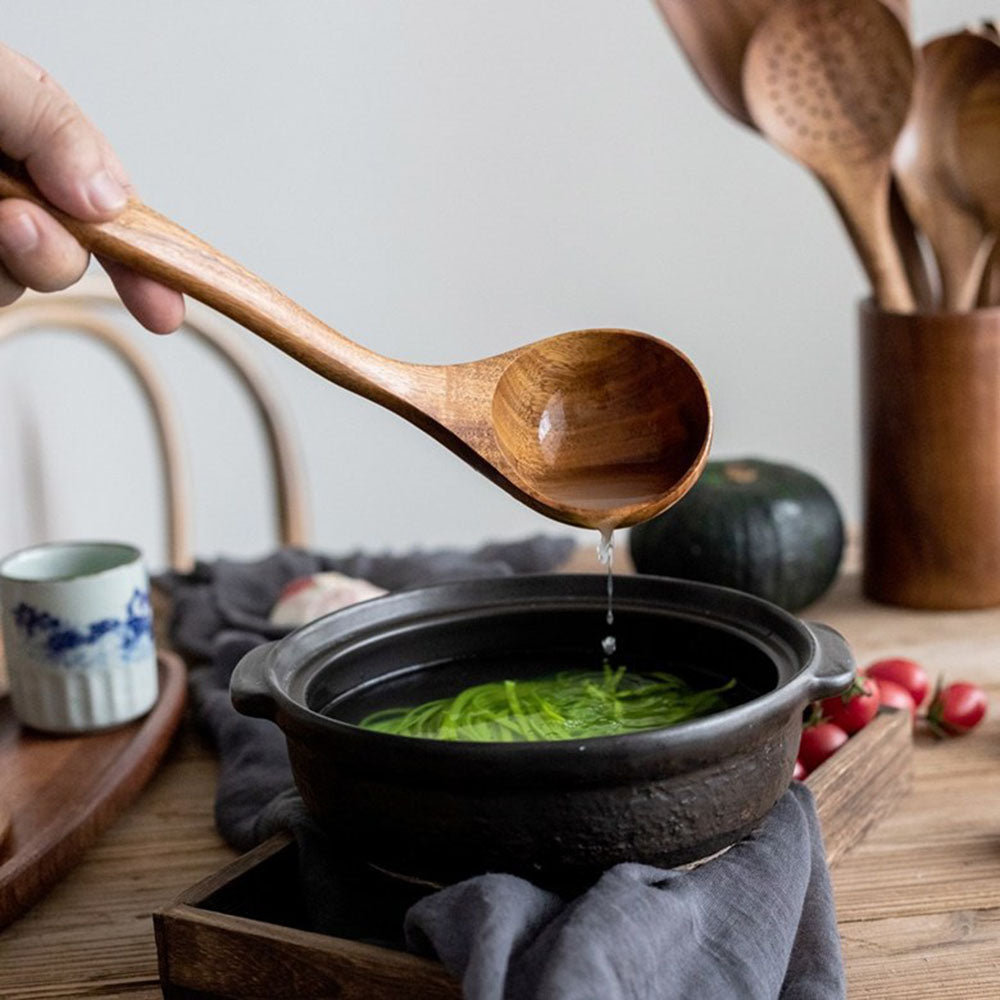 Organic Teak Wood Kitchen Utensil Set