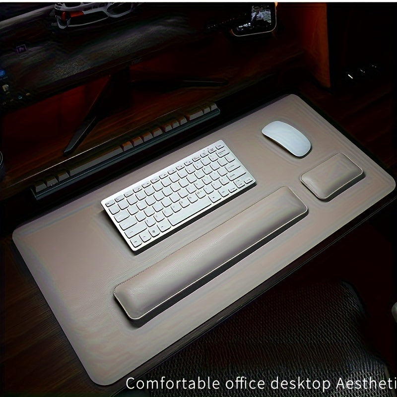 Kalsten | Three-Piece Desk Set made of PU Leather - With Pad and Wrist Supports