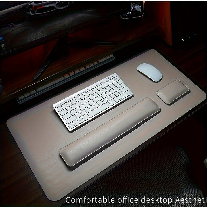 Kalsten | Three-Piece Desk Set made of PU Leather - With Pad and Wrist Supports