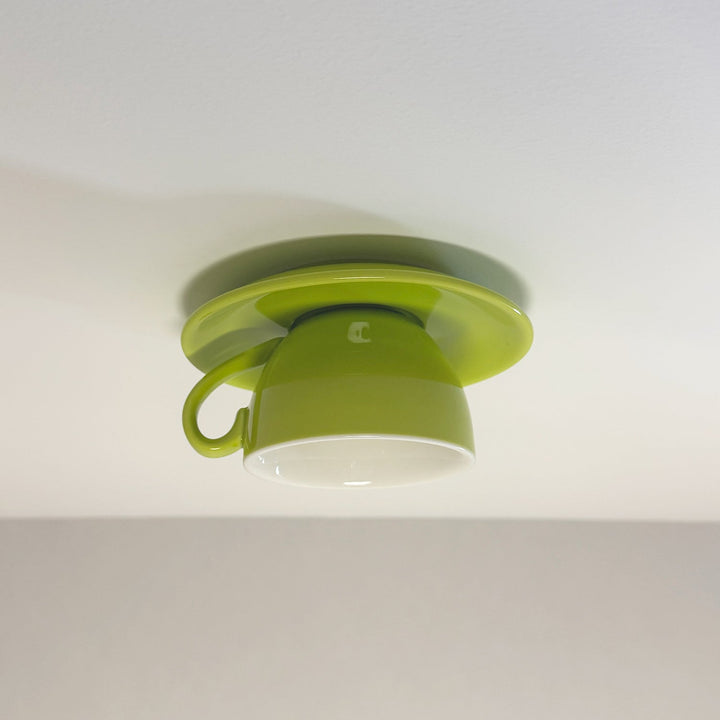 Ceiling Light Ceramic Coffee Cup Shape Indoor Bedroom Living Room Decorative Flush Mount LED Fixture | Kalsten