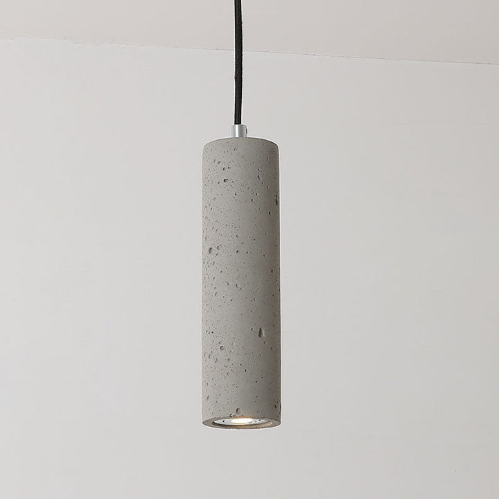 Kalsten | StoneCast Industrial Cylinder Pendant Light made of Concrete | 1 Light | Smooth or Rough Surface