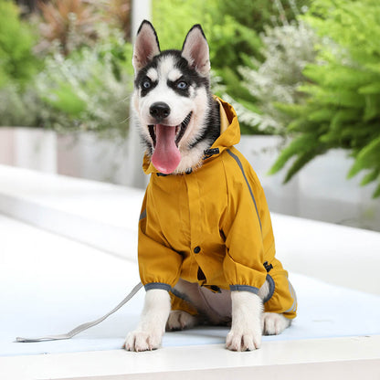 Skanto | RainBuddy Waterproof Dog Rain Suit | Reflective Stripes | Adjustable & With Hood