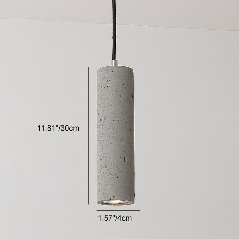 Kalsten | StoneCast Industrial Cylinder Pendant Light made of Concrete | 1 Light | Smooth or Rough Surface
