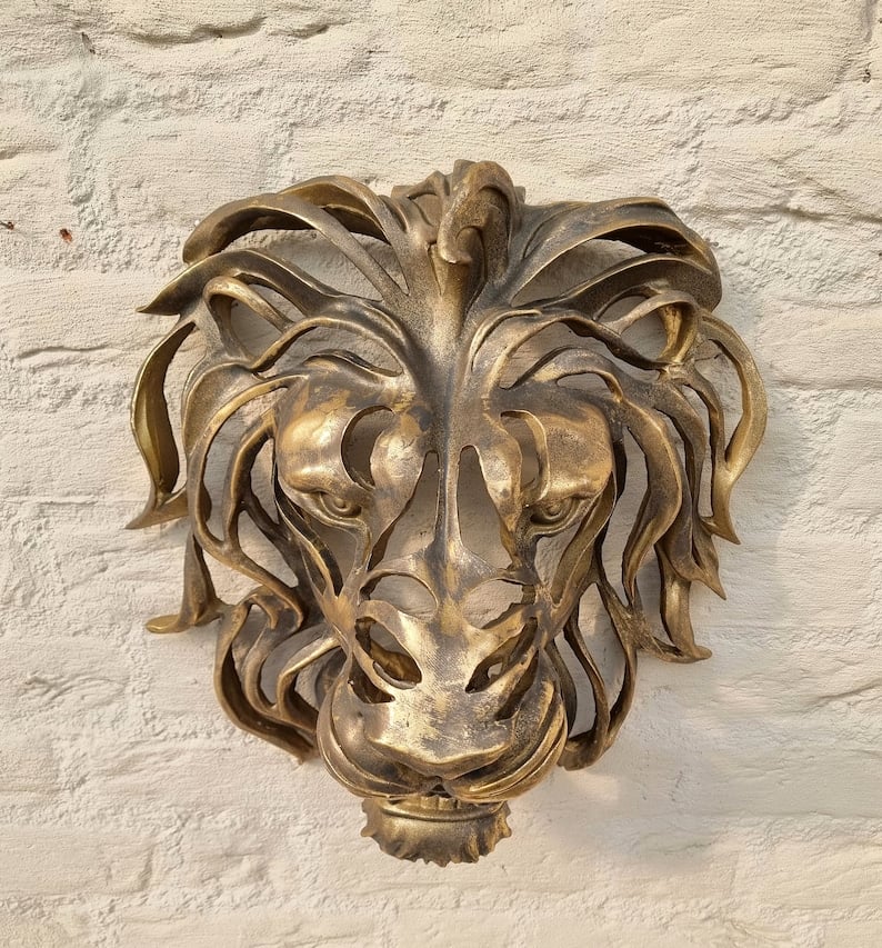 Kalsten | Rare Find-Large Lion Head Wall Mounted Art Sculpture