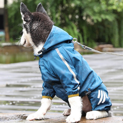 Skanto | RainBuddy Waterproof Dog Rain Suit | Reflective Stripes | Adjustable & With Hood