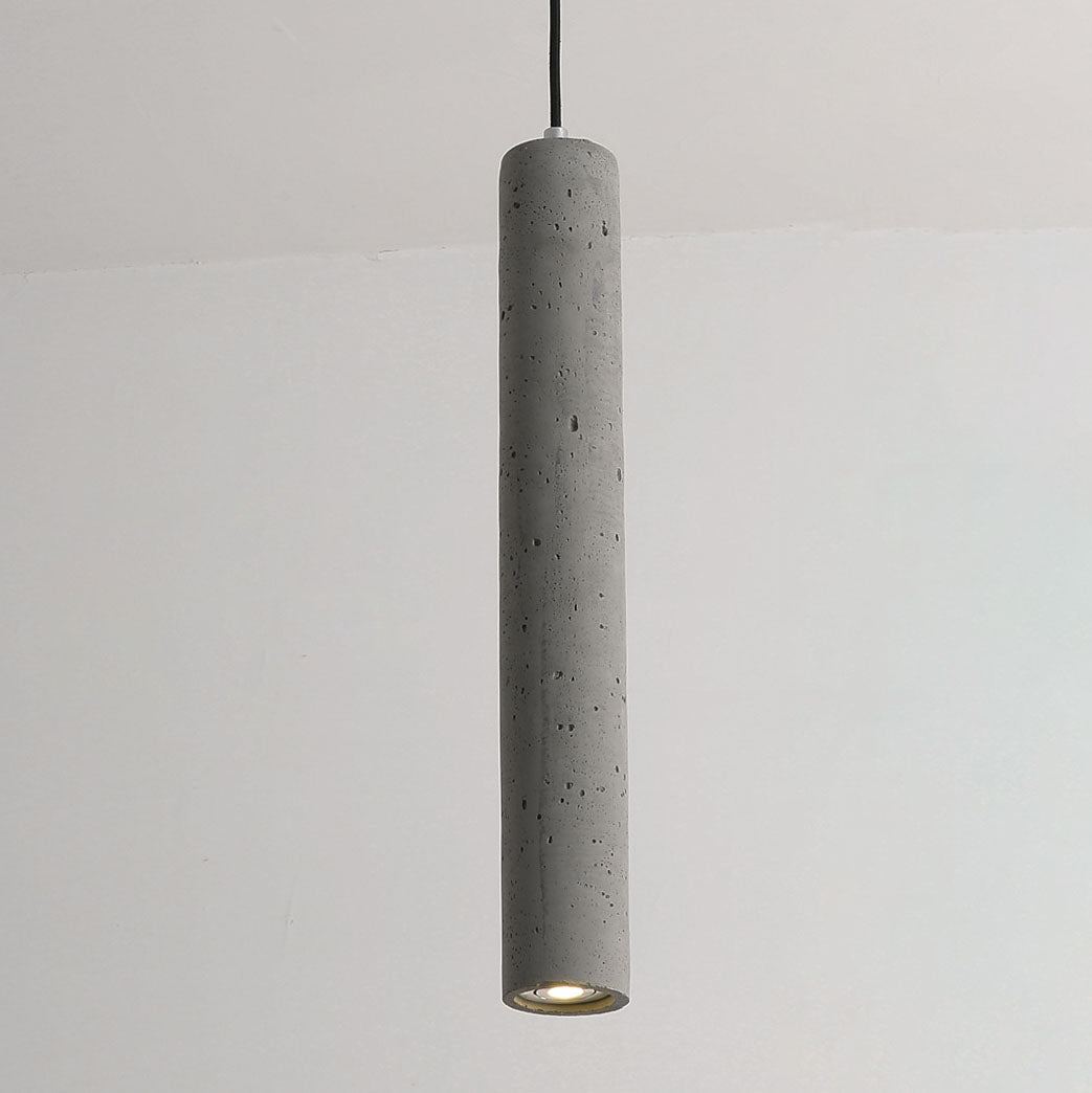 Kalsten | StoneCast Industrial Cylinder Pendant Light made of Concrete | 1 Light | Smooth or Rough Surface