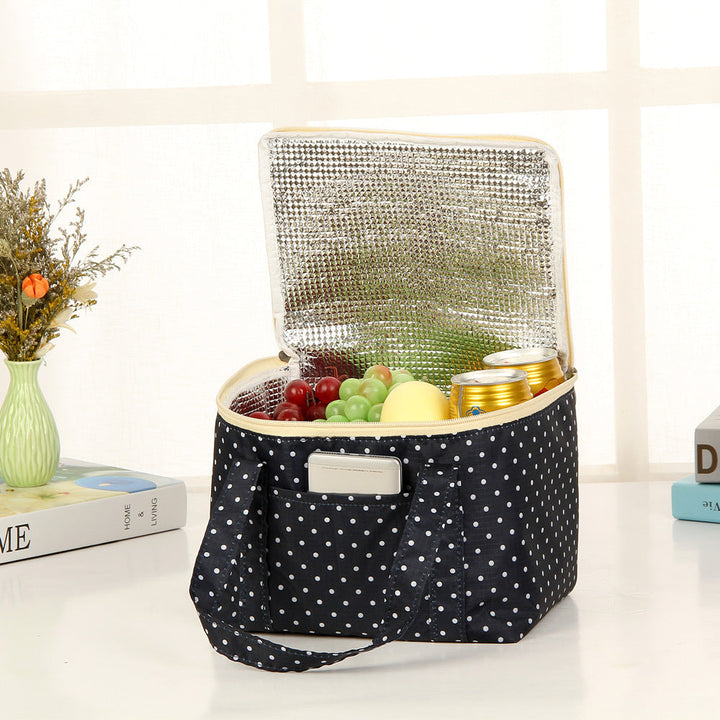 Insulated Dot Print Lunch Carrier Bag Kalsten
