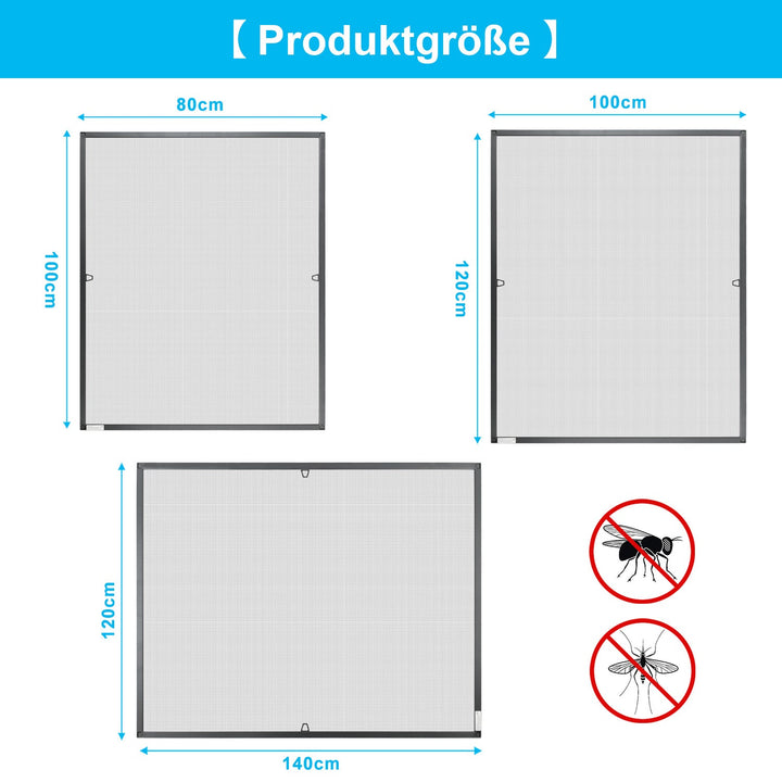 Fly screen window insect protection anthracite | Kalsten