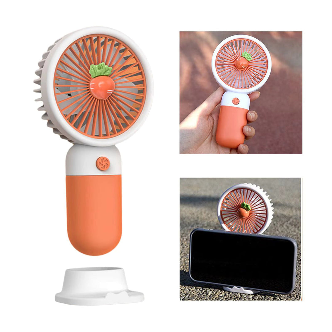 MTech Portable Handheld Fan – Strong Wind, Noiseless, Rechargeable Mini Fan With Base | Kalsten