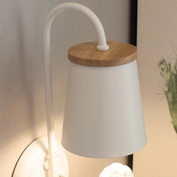 White Little Angel Wall Light with Bucket Shade 1 Head Metal Wall Lamp for Living Room | Kalsten