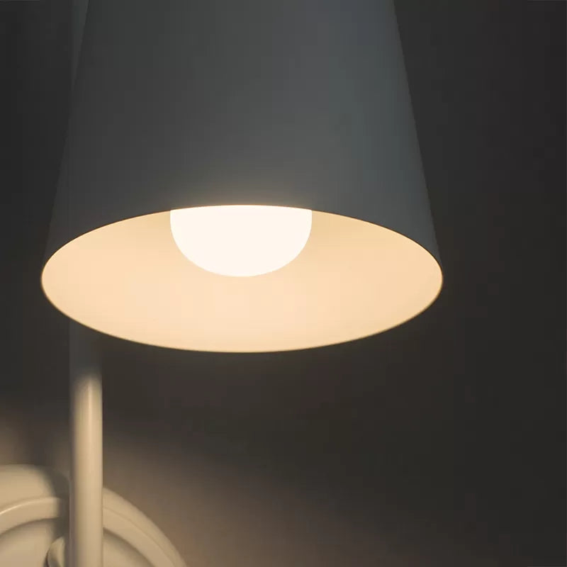 White Little Angel Wall Light with Bucket Shade 1 Head Metal Wall Lamp for Living Room | Kalsten
