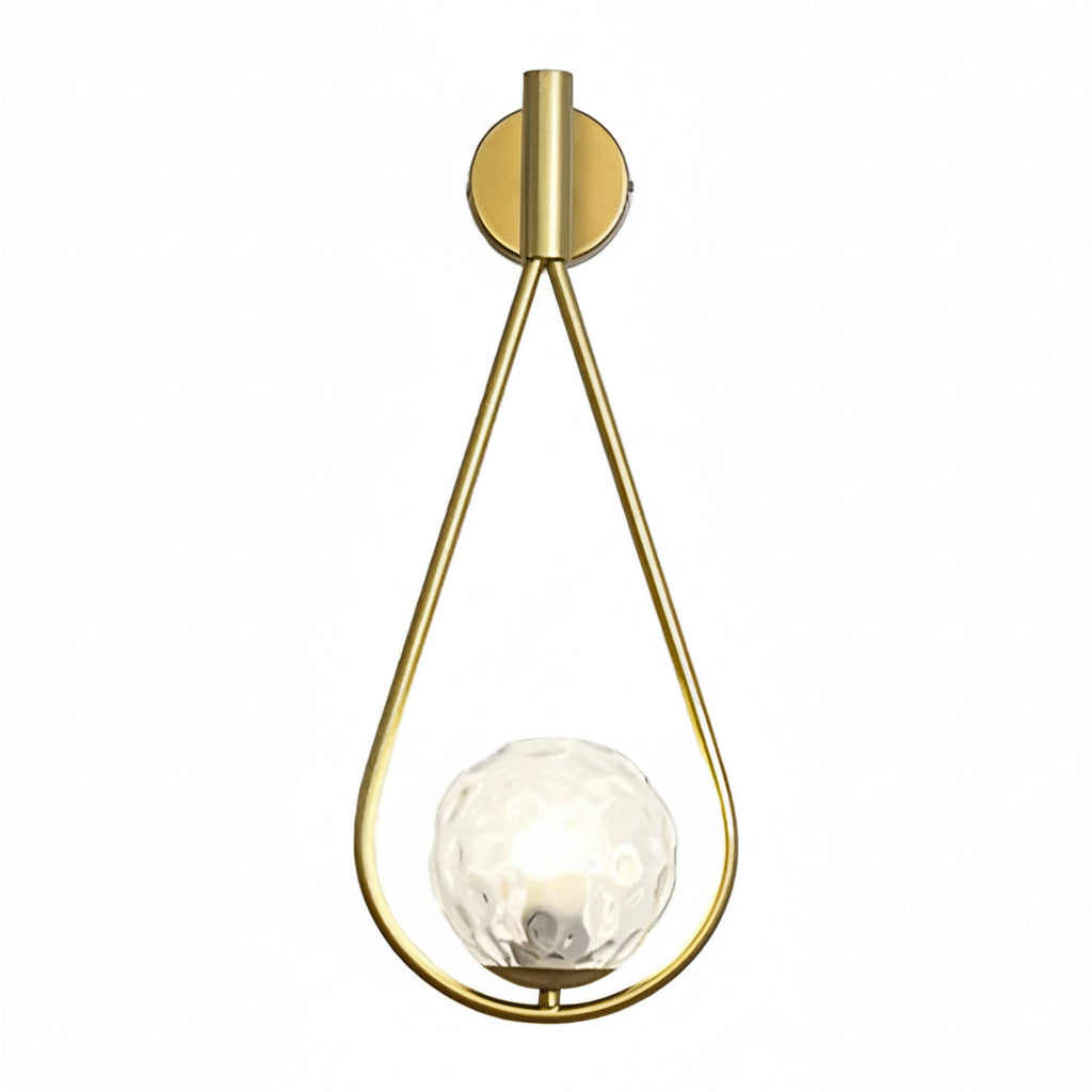 LED Wall Sconce – Water Drop Nordic Glass & Iron Lamp (23cm / 9in) | Kalsten