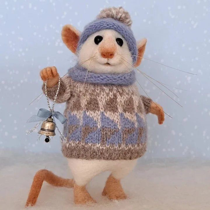 Kalsten | Handmade felt mouse | Christmas decoration & gift idea | Needle felted from wool & fabric | Sustainable