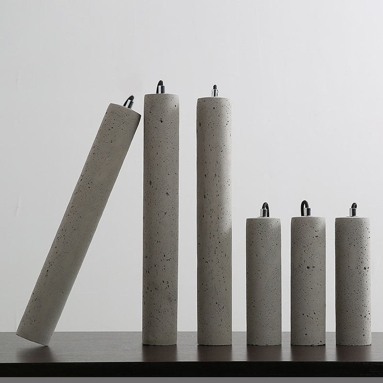 Kalsten | StoneCast Industrial Cylinder Pendant Light made of Concrete | 1 Light | Smooth or Rough Surface