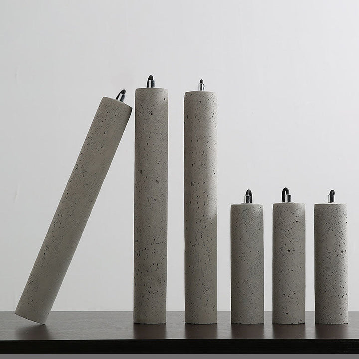 Kalsten | StoneCast Industrial Cylinder Pendant Light made of Concrete | 1 Light | Smooth or Rough Surface