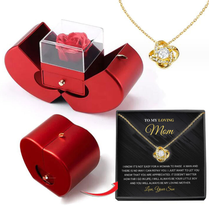 Kalsten | Rose Apple Jewelry Box™ | With Eternal Rose Necklace.