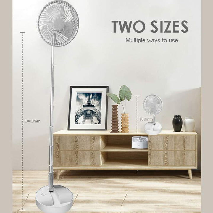 Rechargeable, foldable USB telescope fan – quiet, 180° adjustable, 4 speed levels, portable ✨ | Kalsten
