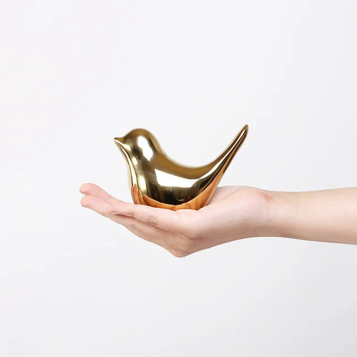 Kalsten | Nordic Golden Ceramic Bird Decoration for Modern Home Decor