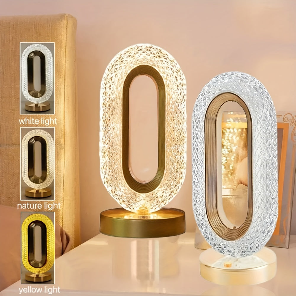 LuxeGlow – Elegant Oval Crystal Table Lamp Kalsten