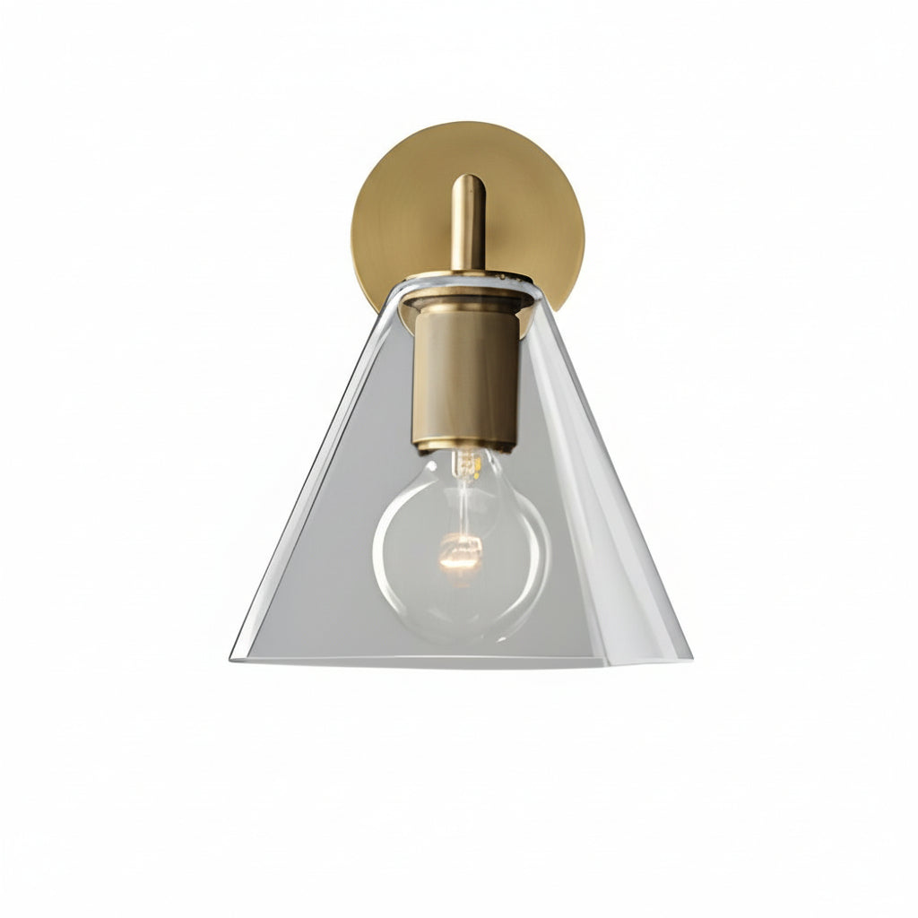 LED Wall Sconce Light – Modern Postmodern Gold Glass Minimalist (25x12cm / 9.8x4.7in) | Kalsten