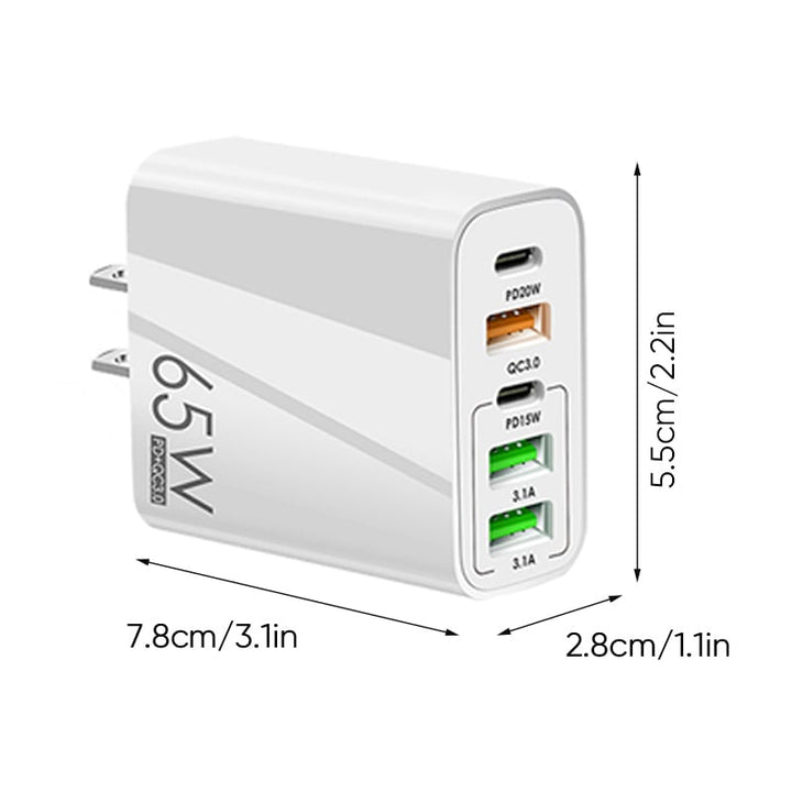 Multi-Port Adapter 65W Fast Charger - US Standard | Kalsten