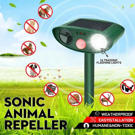 Kalsten | Ultrasonic Deer Repeller - Pack Of 4 Solar Powered - Get Rid of Deer in 48 Hours