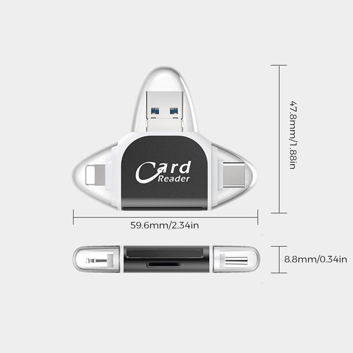 4-in-1 universal multiport SD TF card reader | Kalsten