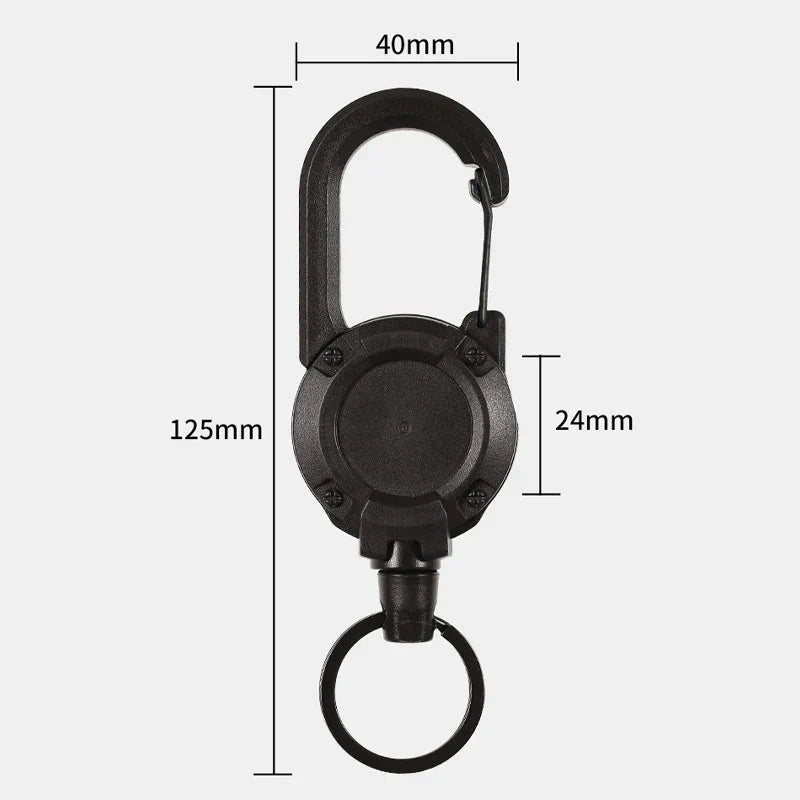 Tactical Anti-theft Metal Cable Keychain Retractable Automatic Outdoor Luya | Kalsten