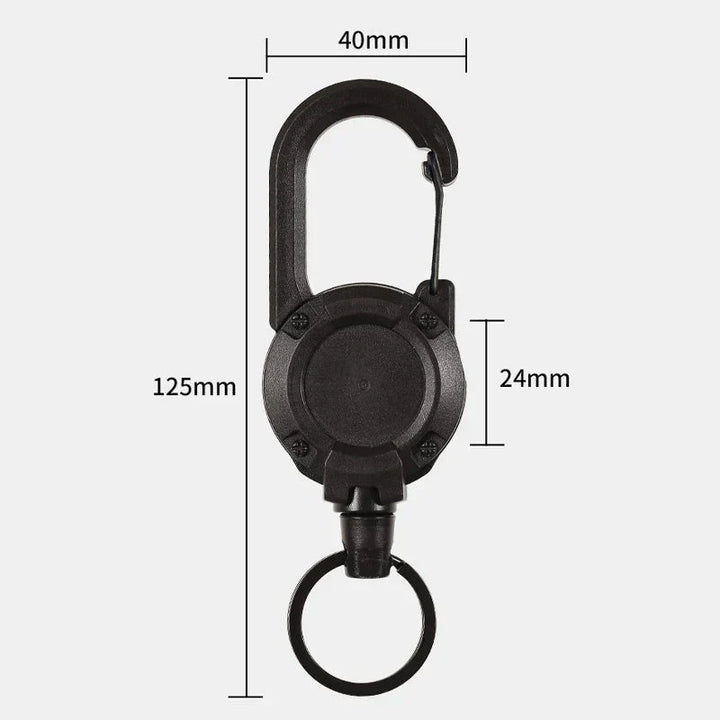 Tactical Anti-theft Metal Cable Keychain Retractable Automatic Outdoor Luya | Kalsten