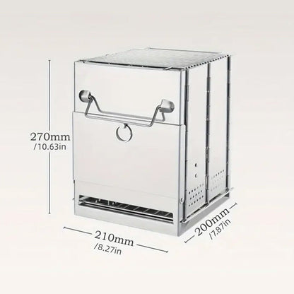 Mini Wood Stove – Stainless Steel Camping Grill