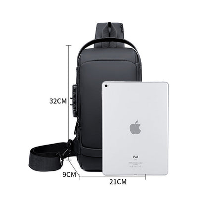 Anti-theft shoulder bag with USB charging port