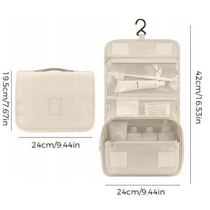 Travel cosmetic bag for hanging