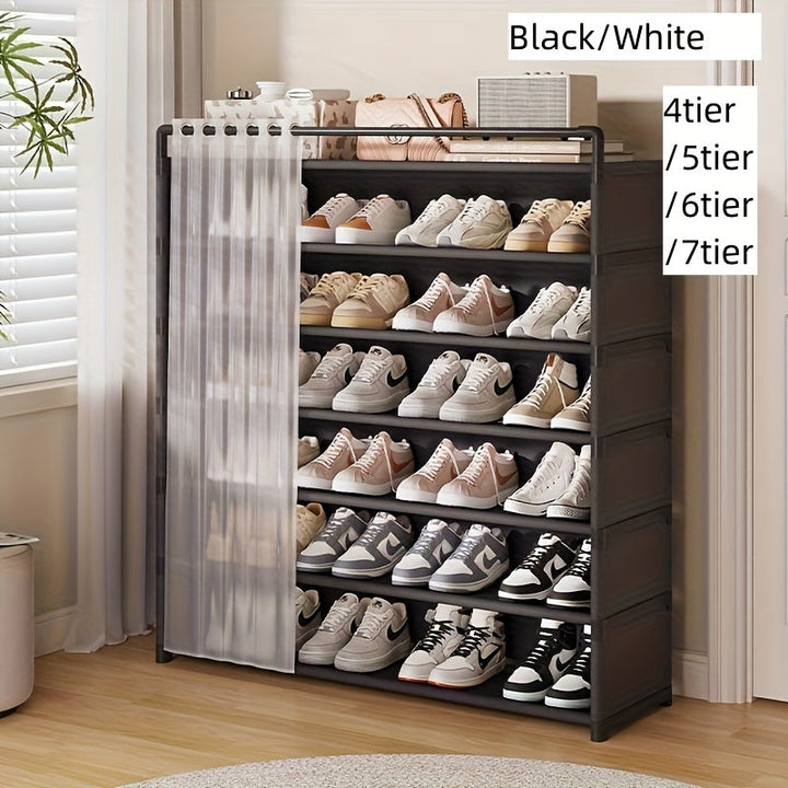 Foldable shoe rack with dust protection 4–7 levels | Kalsten