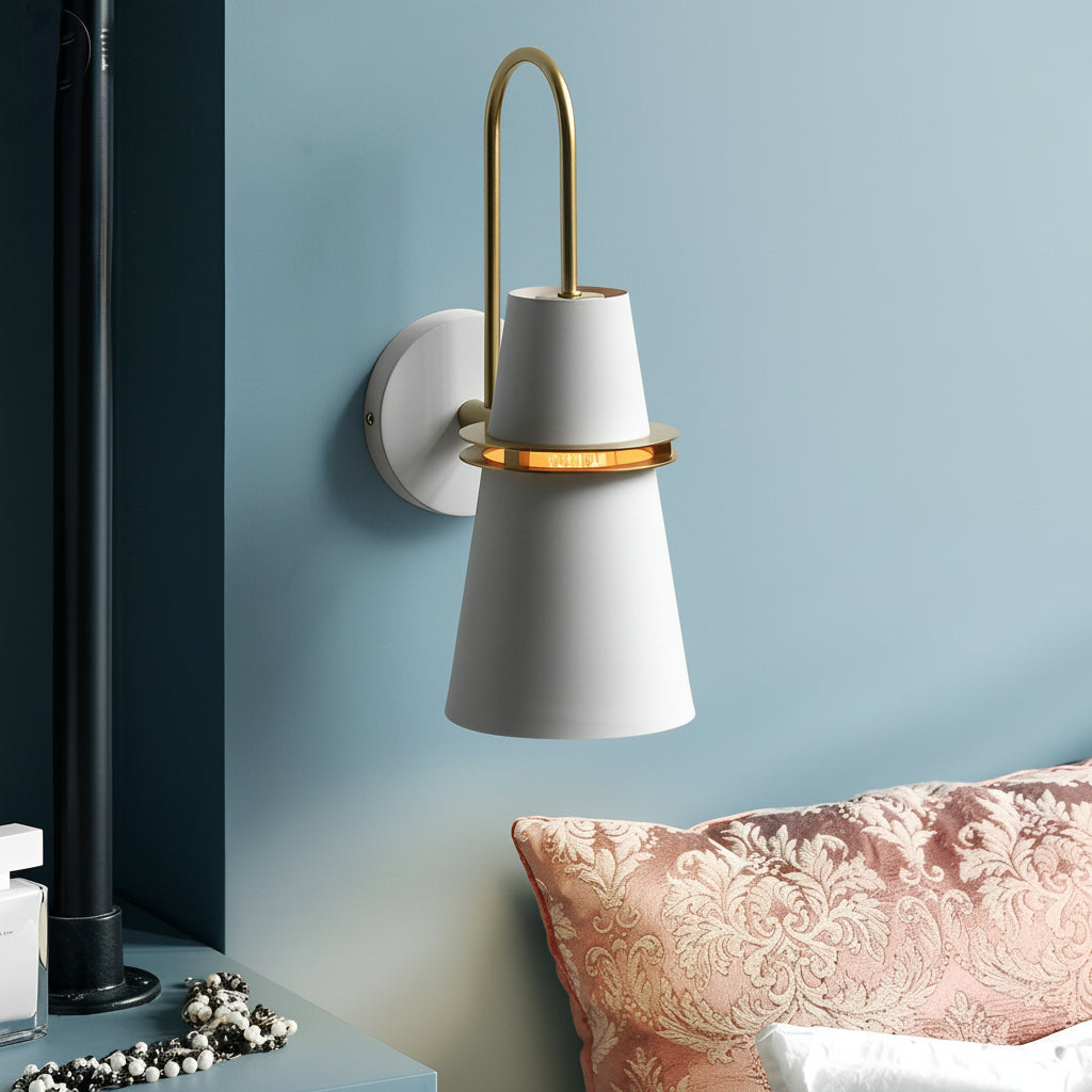 Modern Nordic Creative Iron Wall Sconce – Minimalist Matte Metal Wall Lamp (E26/E27) | Kalsten