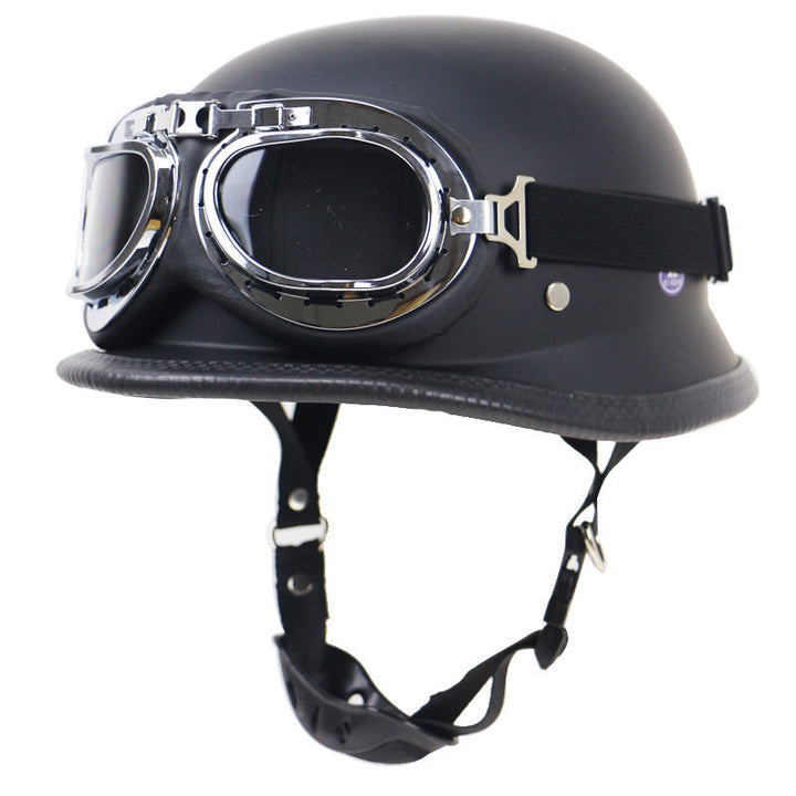 Retro Half-Style Motorcycle Helmet with Protective Goggles Kalsten
